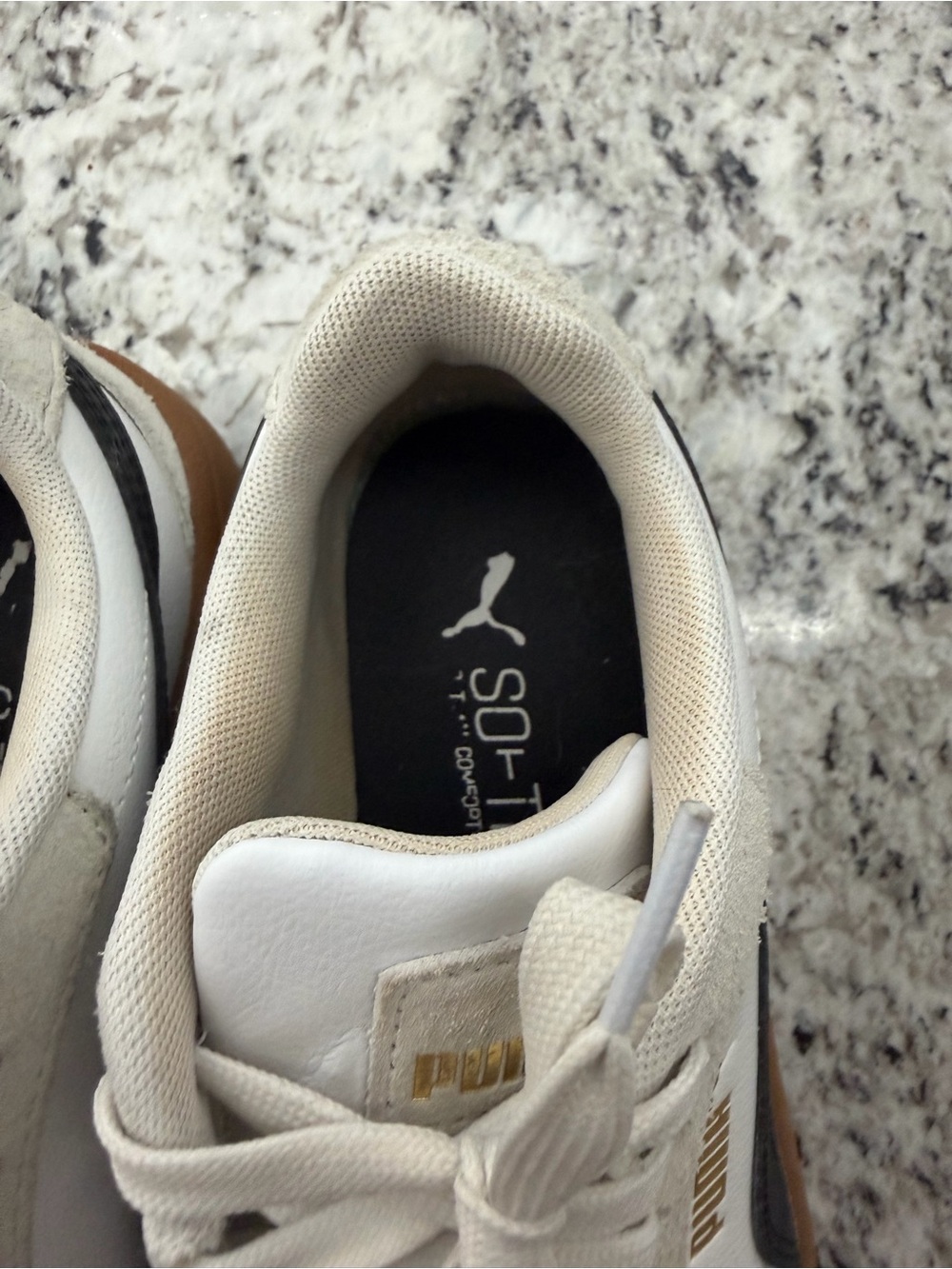 Puma White Black Low-Top Platform Sneakers with Gum Sole - Picture 11 of 13
